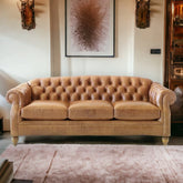 Chesterfield Leather Tufted Sofa Leather Lounge Couch 3 Seater CHSE17